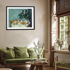 Still Life with Apples and a Pot of Primroses Painting 5 : 4 Horizontal Premium Wall Art Canvas by MeriDeewar