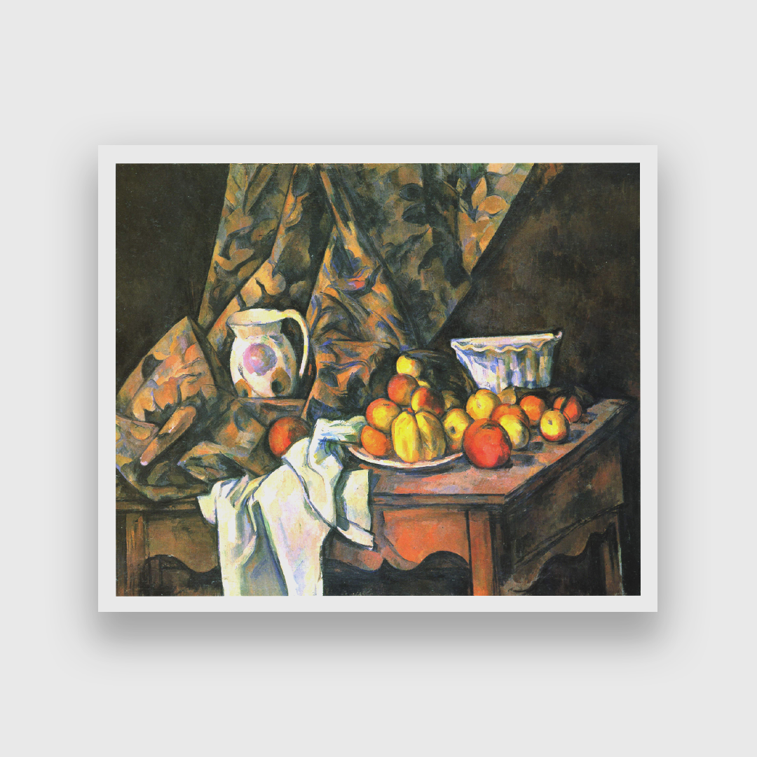 Still Life with Apples and Peaches Painting 5 : 4 Horizontal Premium Wall Art Canvas by MeriDeewar