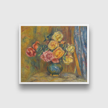 Still life with flowers Painting - Meri Deewar 6 : 5 Horizontal Premium Wall Art Canvas by MeriDeewar