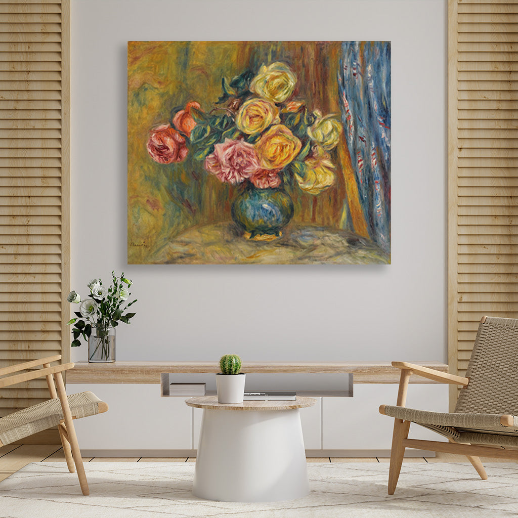 Still life with flowers Painting - Meri Deewar 6 : 5 Horizontal Premium Wall Art Canvas by MeriDeewar
