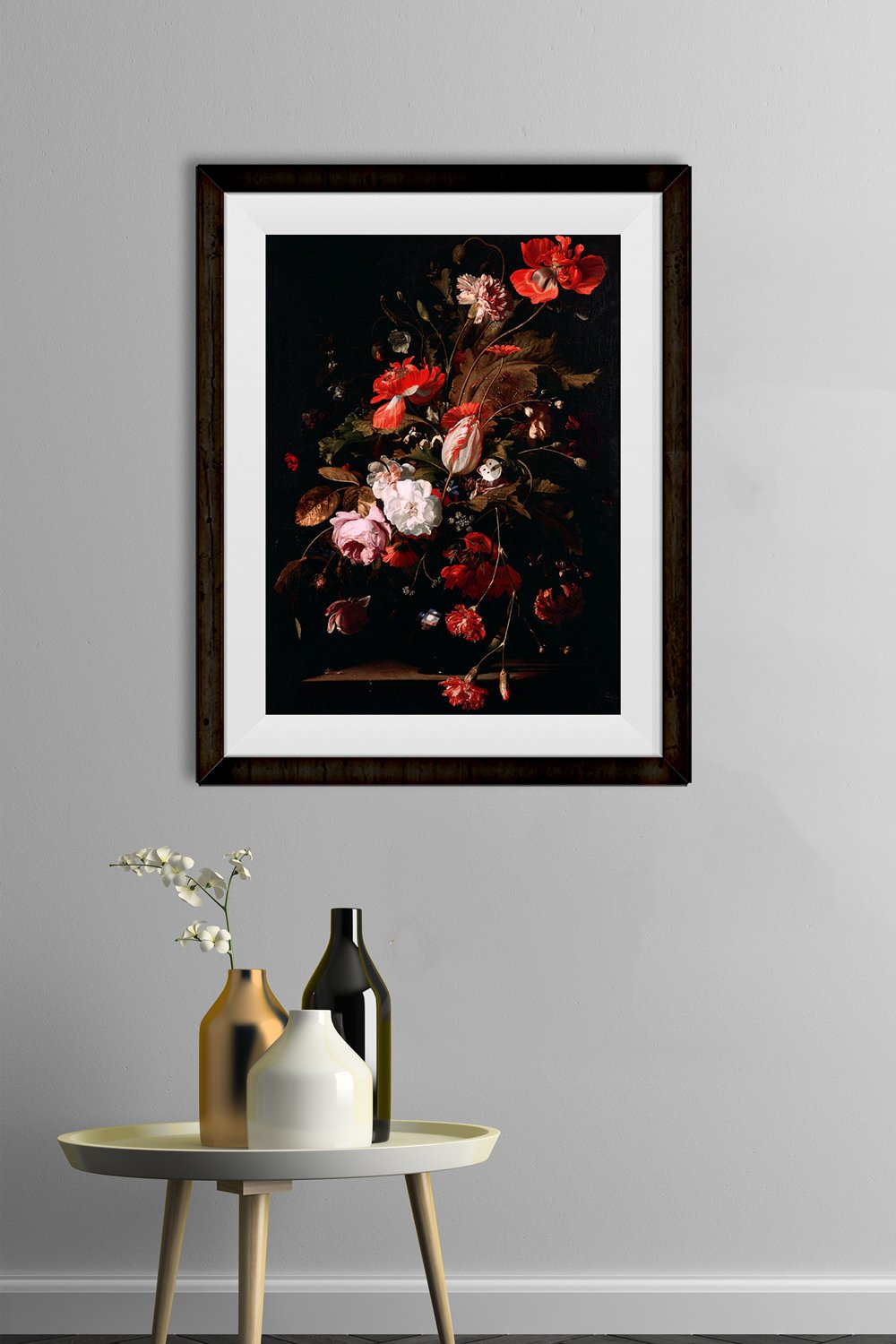 Still life with flowers Painting - Meri Deewar 3 : 4 Vertical Premium Wall Art Canvas by MeriDeewar