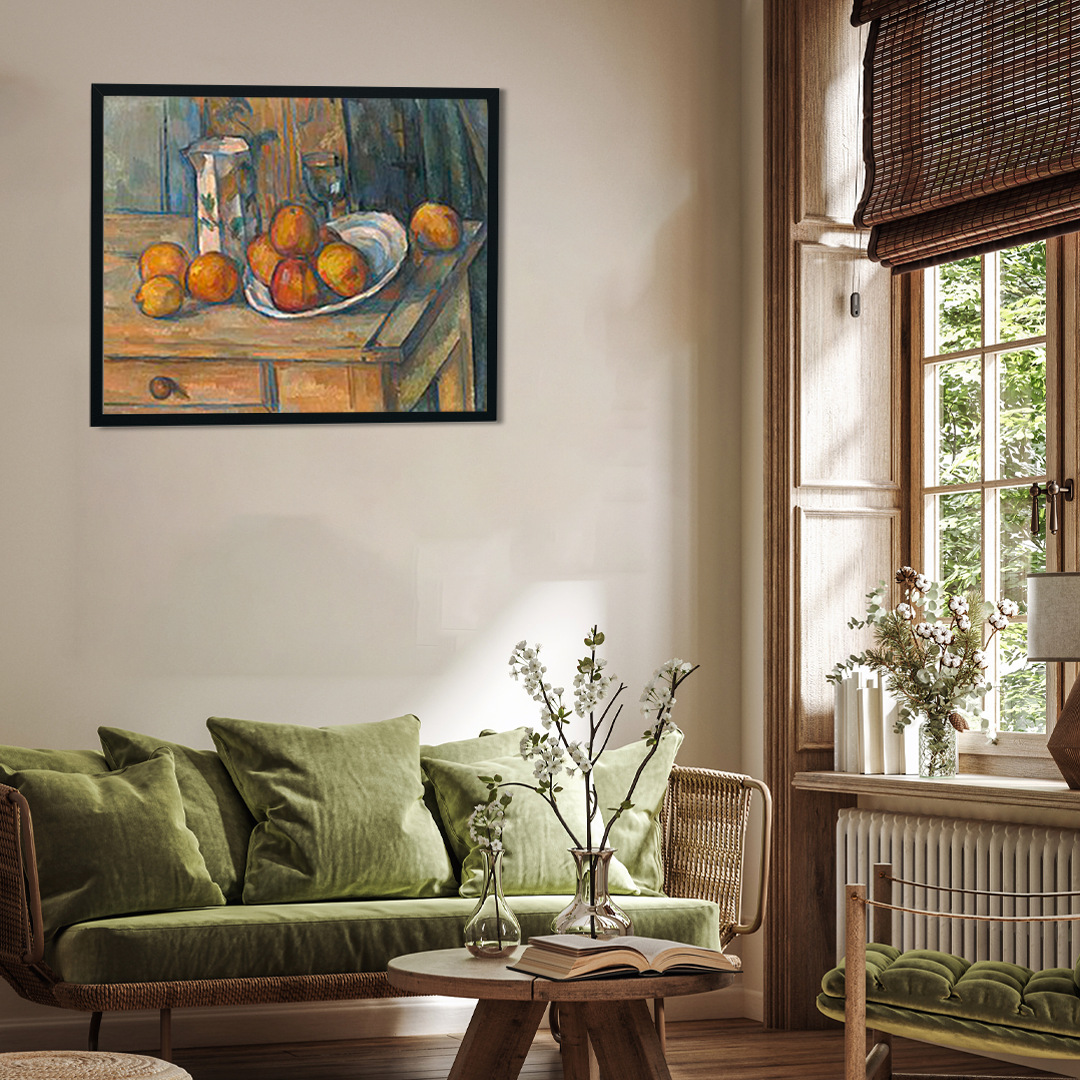 Still Life with Milk Jug and Fruit Painting 4 : 3 Horizontal Premium Wall Art Canvas by MeriDeewar