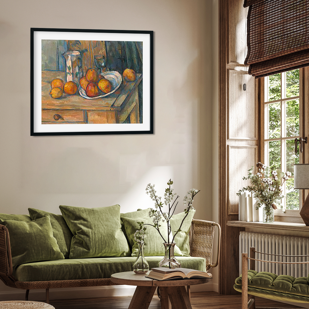 Still Life with Milk Jug and Fruit Painting 4 : 3 Horizontal Premium Wall Art Canvas by MeriDeewar