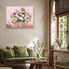 Still Life with Vase Flower Painting 2 : 1 Horizontal Premium Wall Art Canvas by MeriDeewar