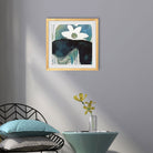 Stone and Flower Wall Painting - Meri Deewar 1 : 1 Square Premium Wall Art Canvas by MeriDeewar