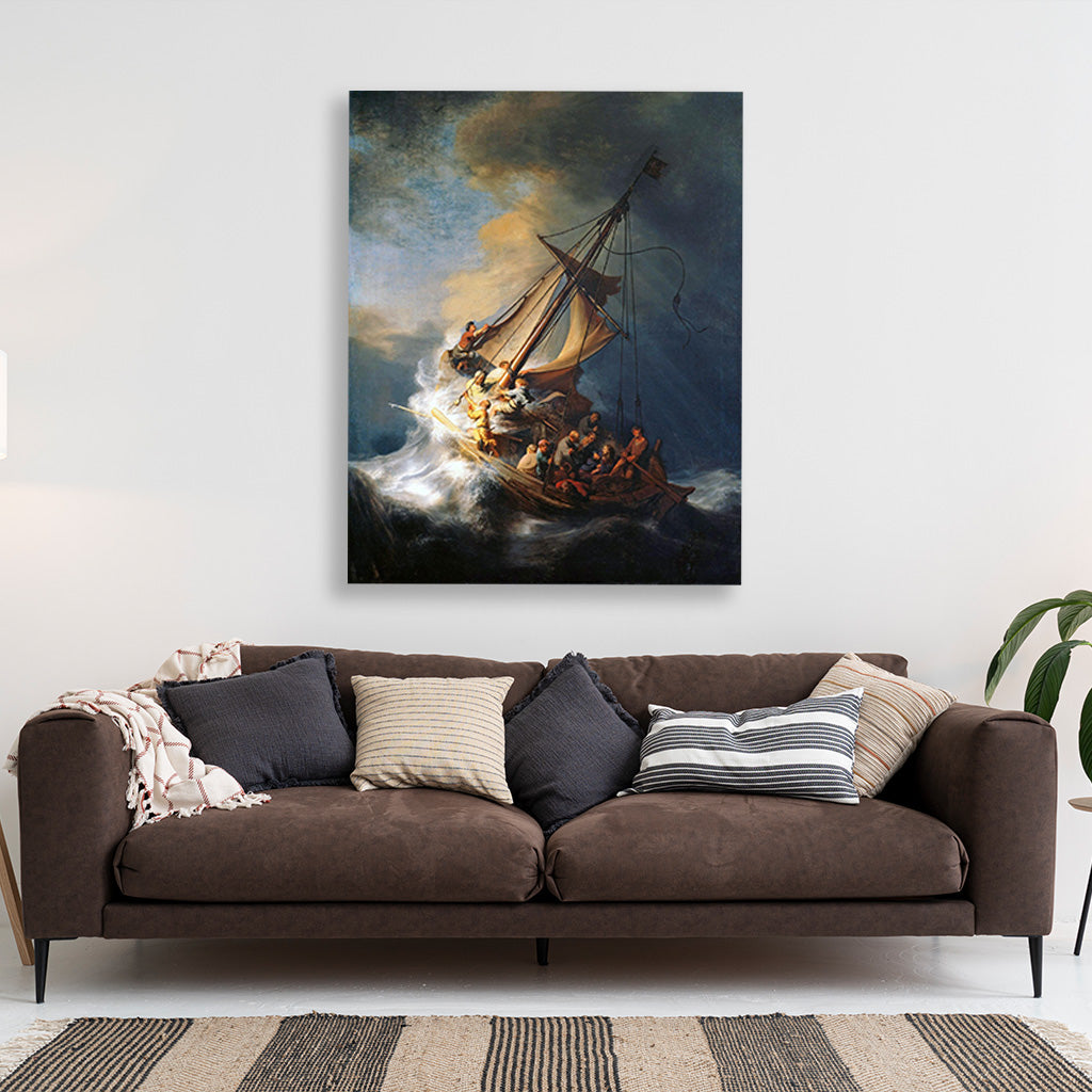 storm of the sea of galilee Painting - Meri Deewar 4 :5 Vertical Premium Wall Art Canvas by MeriDeewar