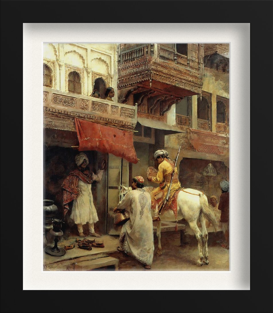 Street and balcony scene Painting - Meri Deewar 5 : 6 Vertical Premium Wall Art Canvas by MeriDeewar
