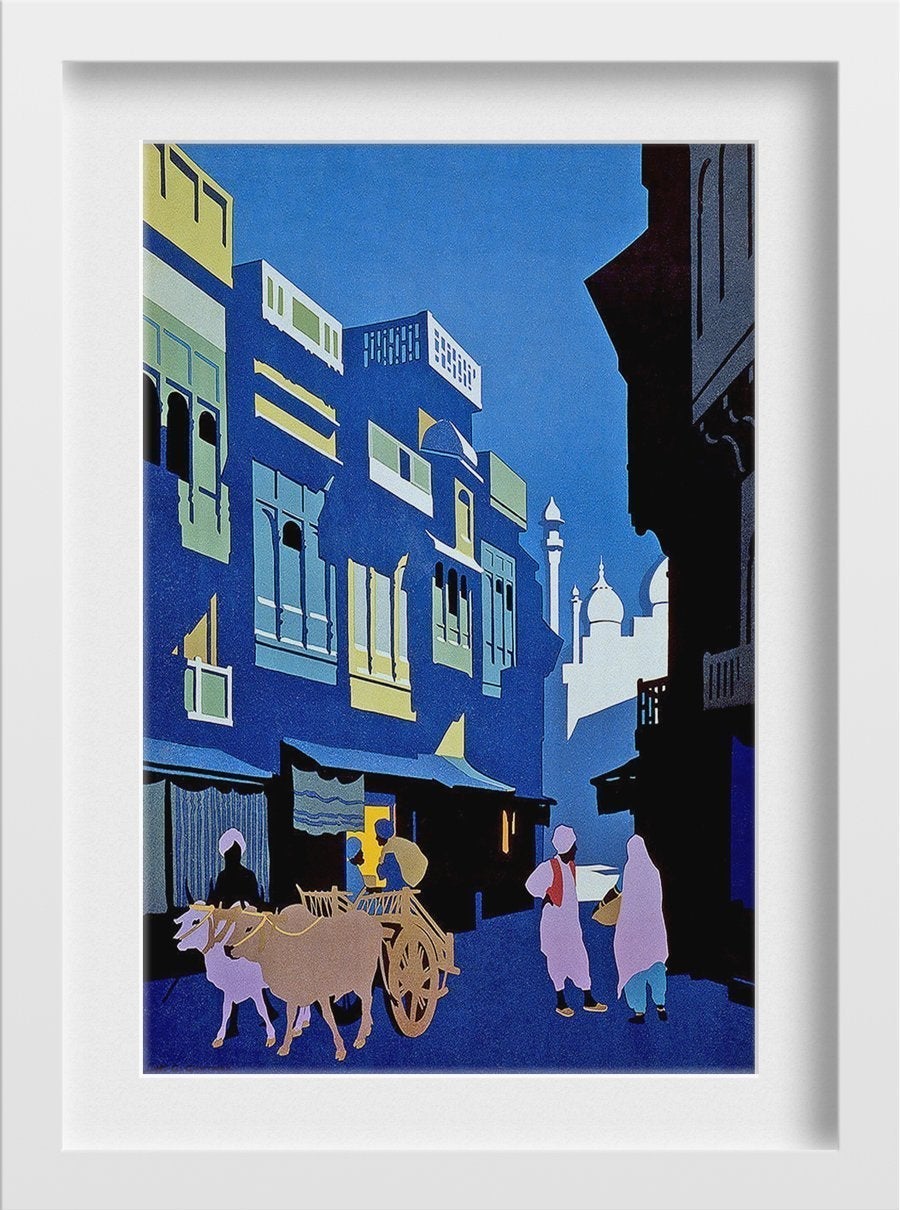 Street by Moonlight Art Painting - Meri Deewar 2 : 3 Vertical Premium Wall Art Canvas by MeriDeewar