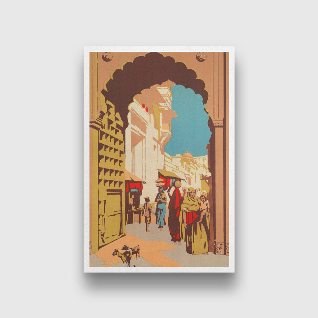 Streets of India Art Painting - Meri Deewar 2 : 3 Vertical Premium Wall Art Canvas by MeriDeewar