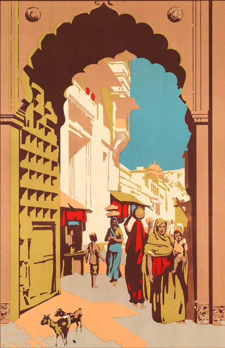 Streets of India Vintage Poster- Meri Deewar Poster A3 / Poster Premium Wall Art Canvas by MeriDeewar
