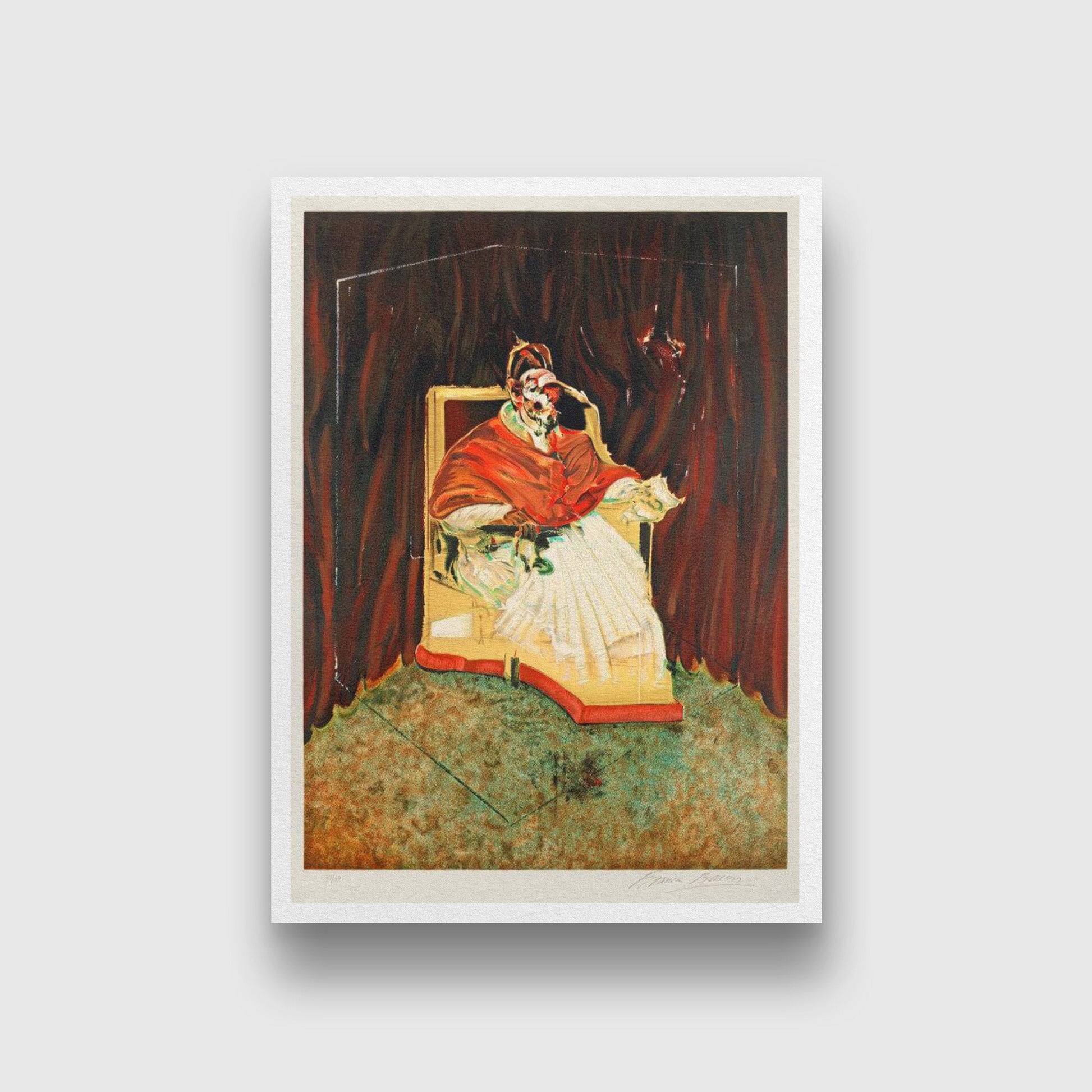 Study for Portrait of Pope Innocent X after Velasquez Painting - Meri Deewar 2 : 3 Vertical Premium Wall Art Canvas by MeriDeewar