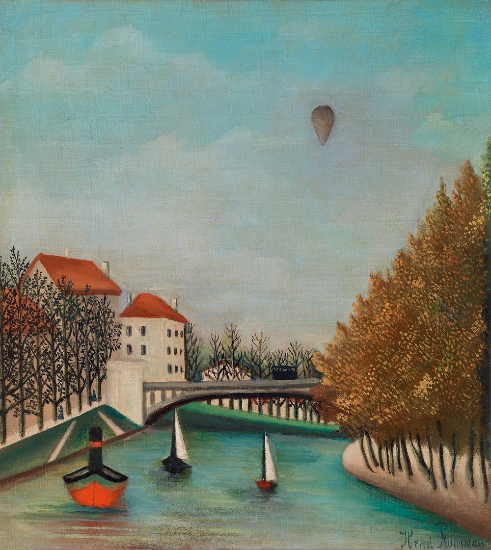 Study for View of the Pont de Sèvres painting - Meri Deewar 1 : 1 Square Premium Wall Art Canvas by MeriDeewar