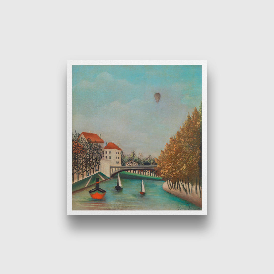 Study for View of the Pont de Sèvres painting - Meri Deewar 1 : 1 Square Premium Wall Art Canvas by MeriDeewar