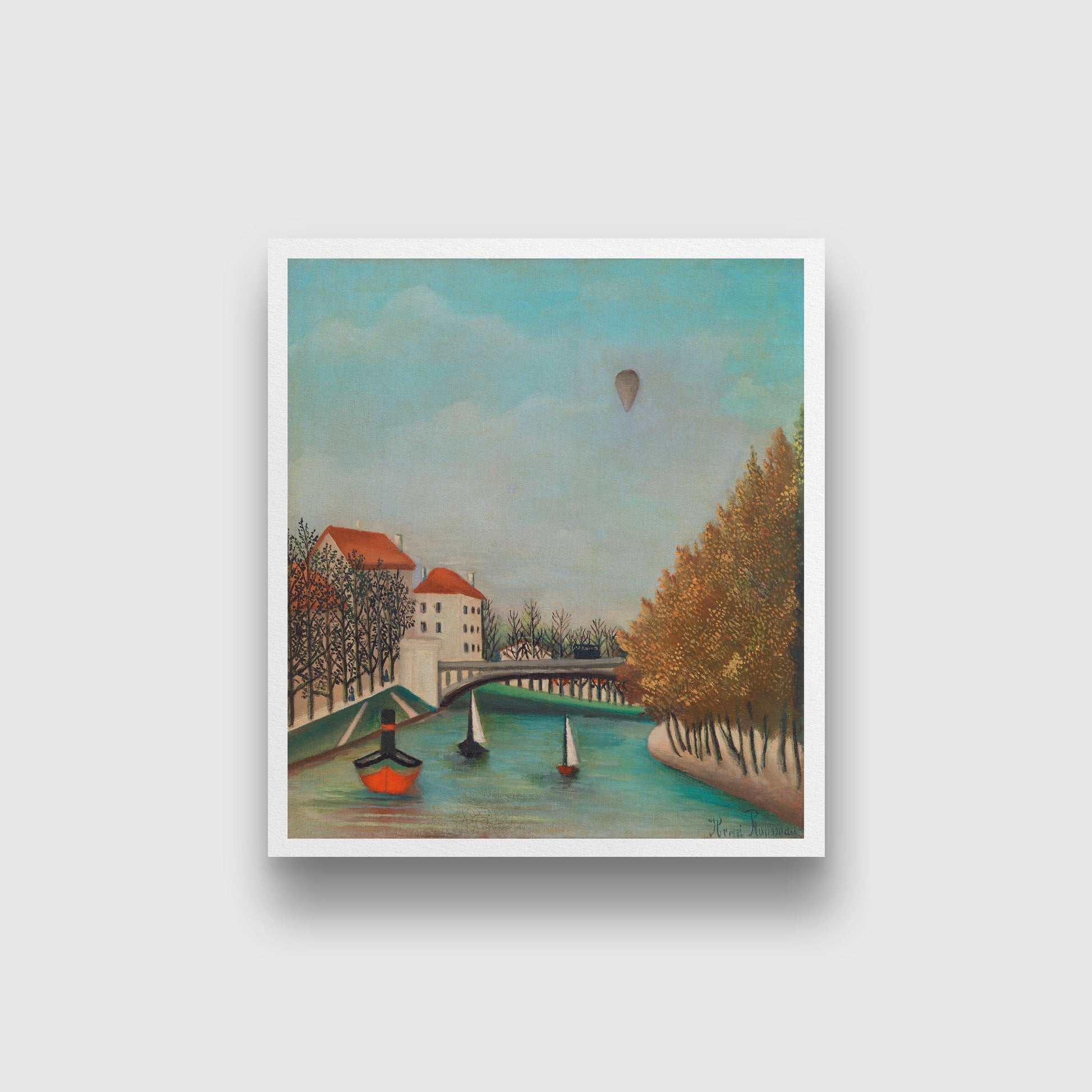 Study for View of the Pont de Sèvres painting - Meri Deewar 1 : 1 Square Premium Wall Art Canvas by MeriDeewar