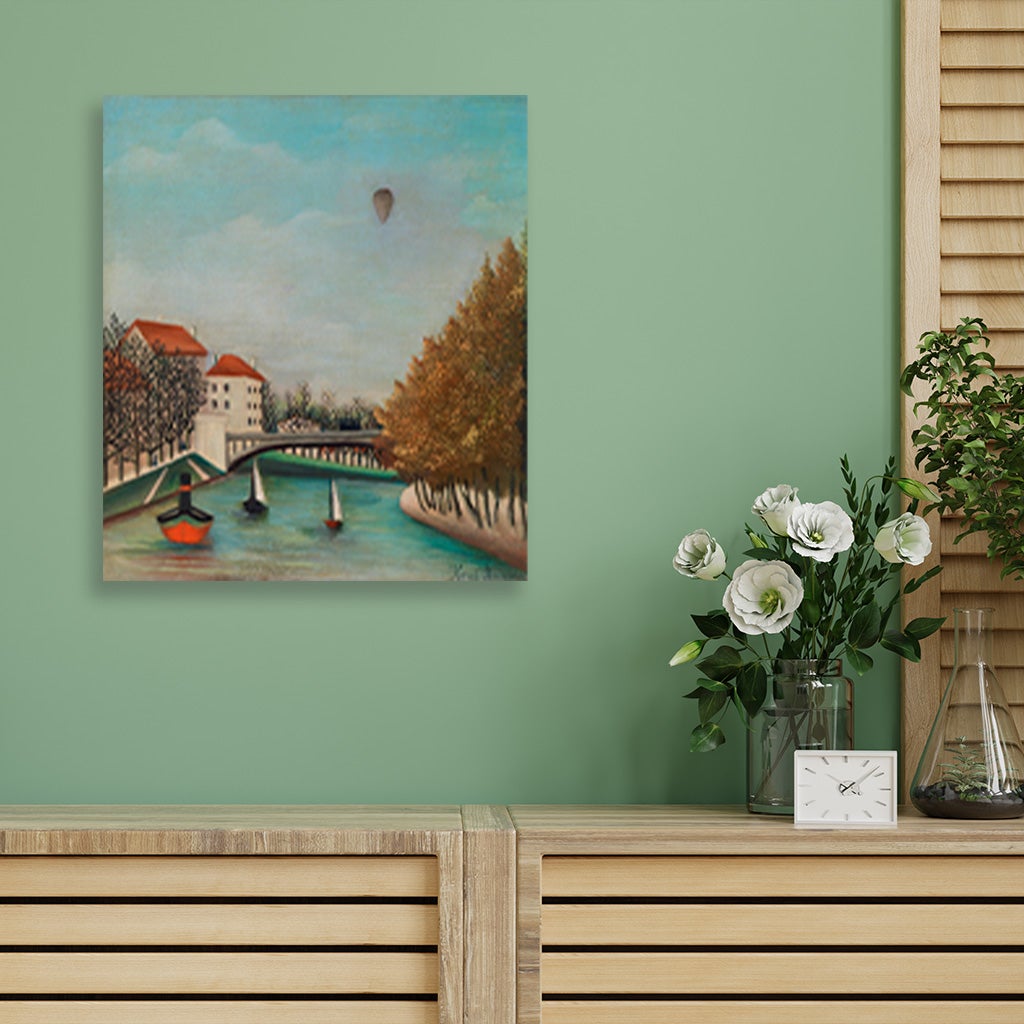 Study for View of the Pont de Sèvres painting - Meri Deewar 1 : 1 Square Premium Wall Art Canvas by MeriDeewar