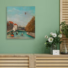 Study for View of the Pont de Sèvres painting - Meri Deewar 1 : 1 Square Premium Wall Art Canvas by MeriDeewar