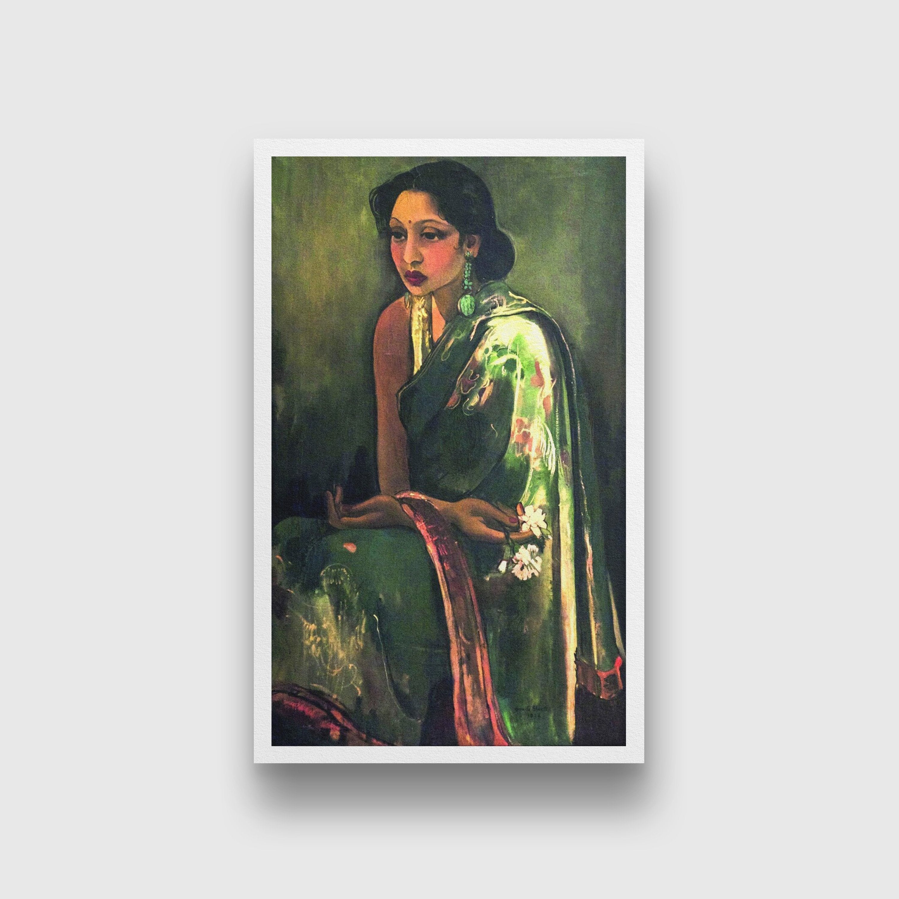 Sumair Painting Made By Amrita Sher-Gil- Meri Deewar 1 : 2 Vertical Premium Wall Art Canvas by MeriDeewar
