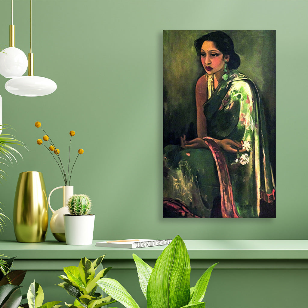 Sumair Painting Made By Amrita Sher-Gil- Meri Deewar 1 : 2 Vertical Premium Wall Art Canvas by MeriDeewar