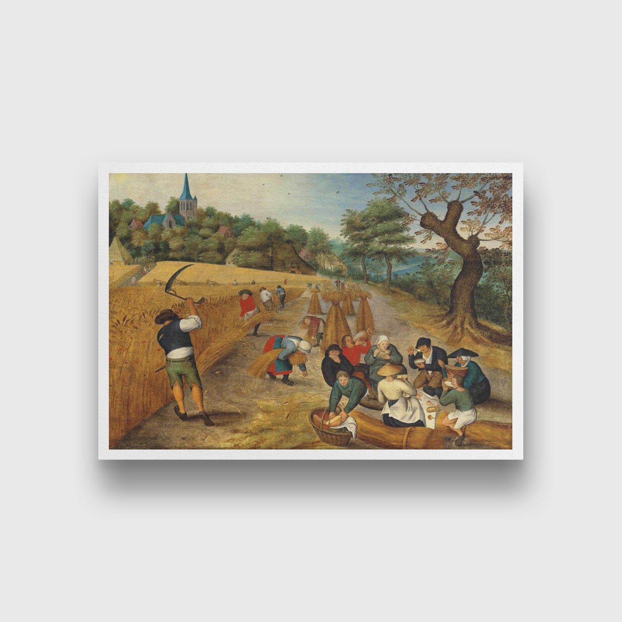 Summer The Harvesters Painting - Meri Deewar 3 : 2 Horizontal Premium Wall Art Canvas by MeriDeewar