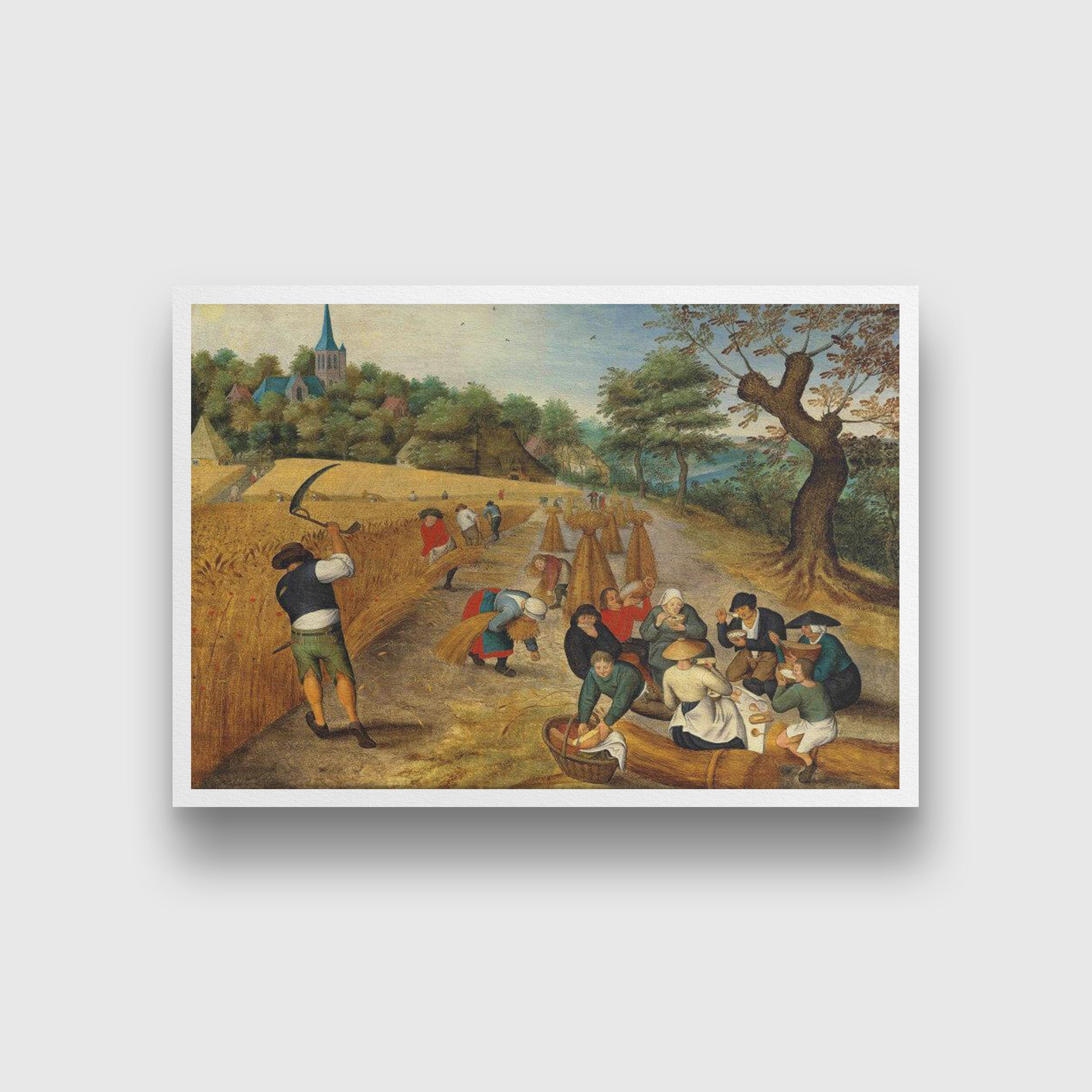 Summer The Harvesters Painting - Meri Deewar 3 : 2 Horizontal Premium Wall Art Canvas by MeriDeewar