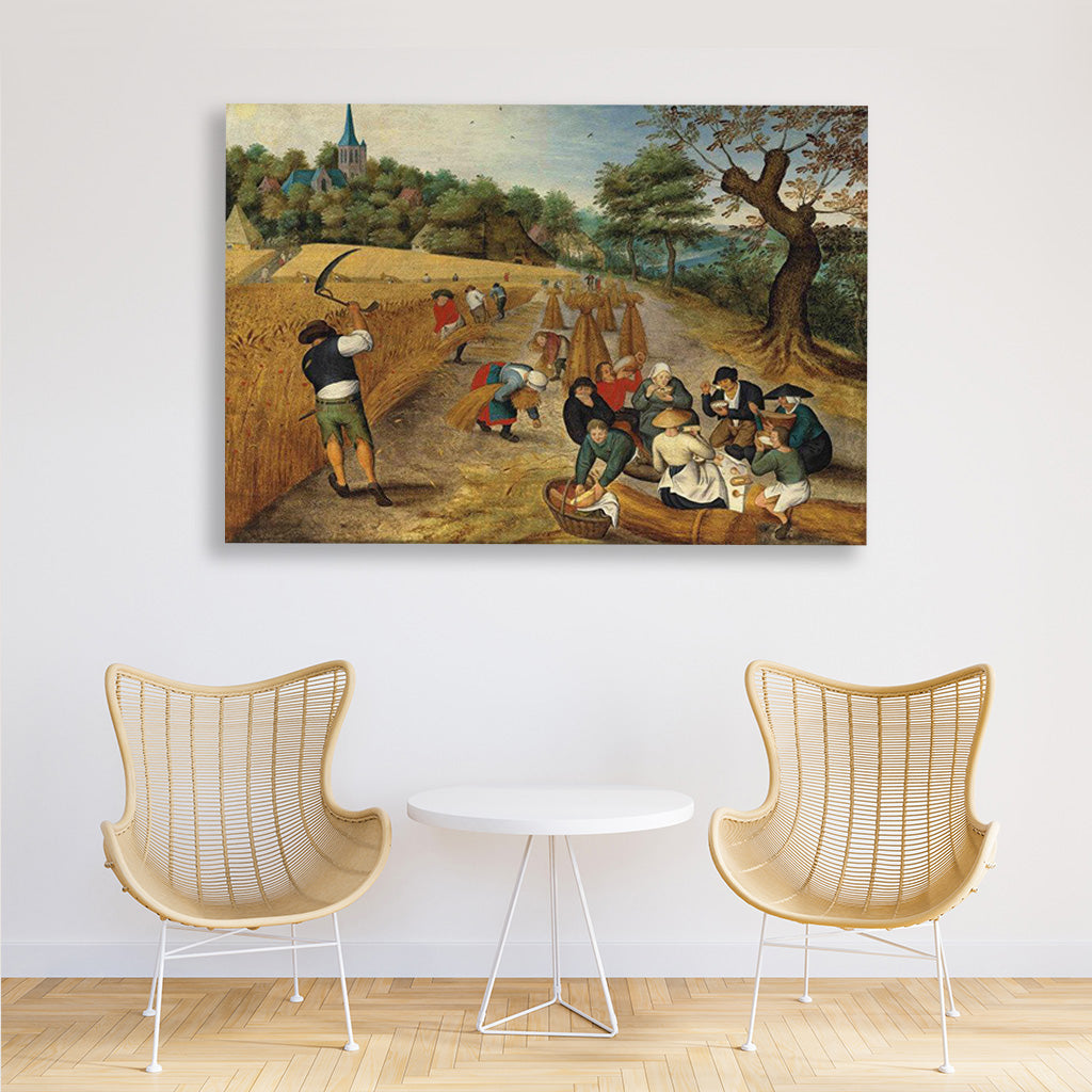 Summer The Harvesters Painting - Meri Deewar 3 : 2 Horizontal Premium Wall Art Canvas by MeriDeewar