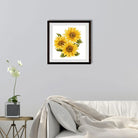 Sun Flower Painting 2 - Meri Deewar 1 : 1 Square Premium Wall Art Canvas by MeriDeewar
