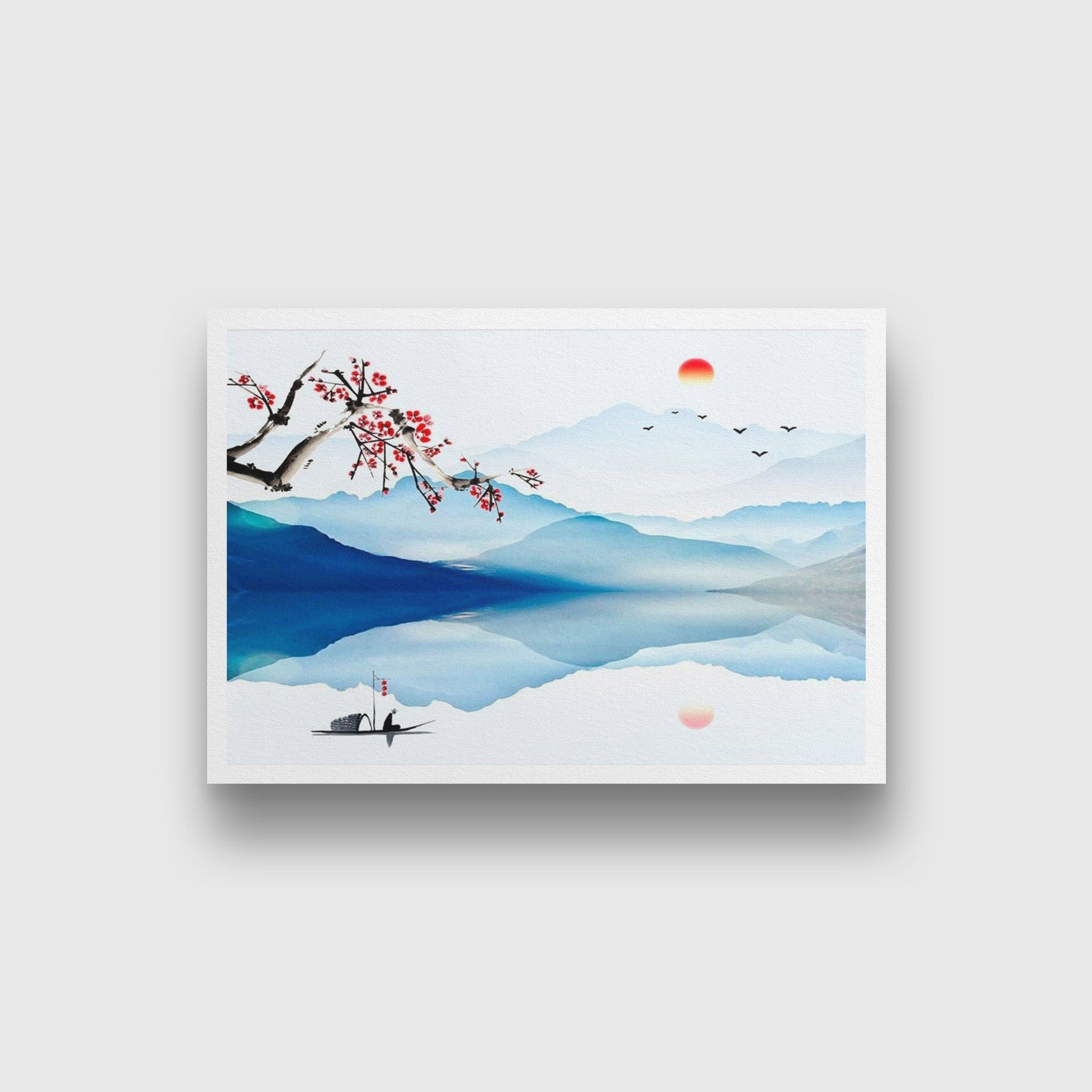 Sun Landscape Painting - Meri Deewar 3 : 2 Horizontal Premium Wall Art Canvas by MeriDeewar