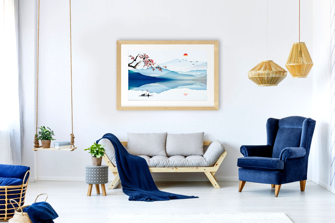 Sun Landscape Painting - Meri Deewar 3 : 2 Horizontal Premium Wall Art Canvas by MeriDeewar