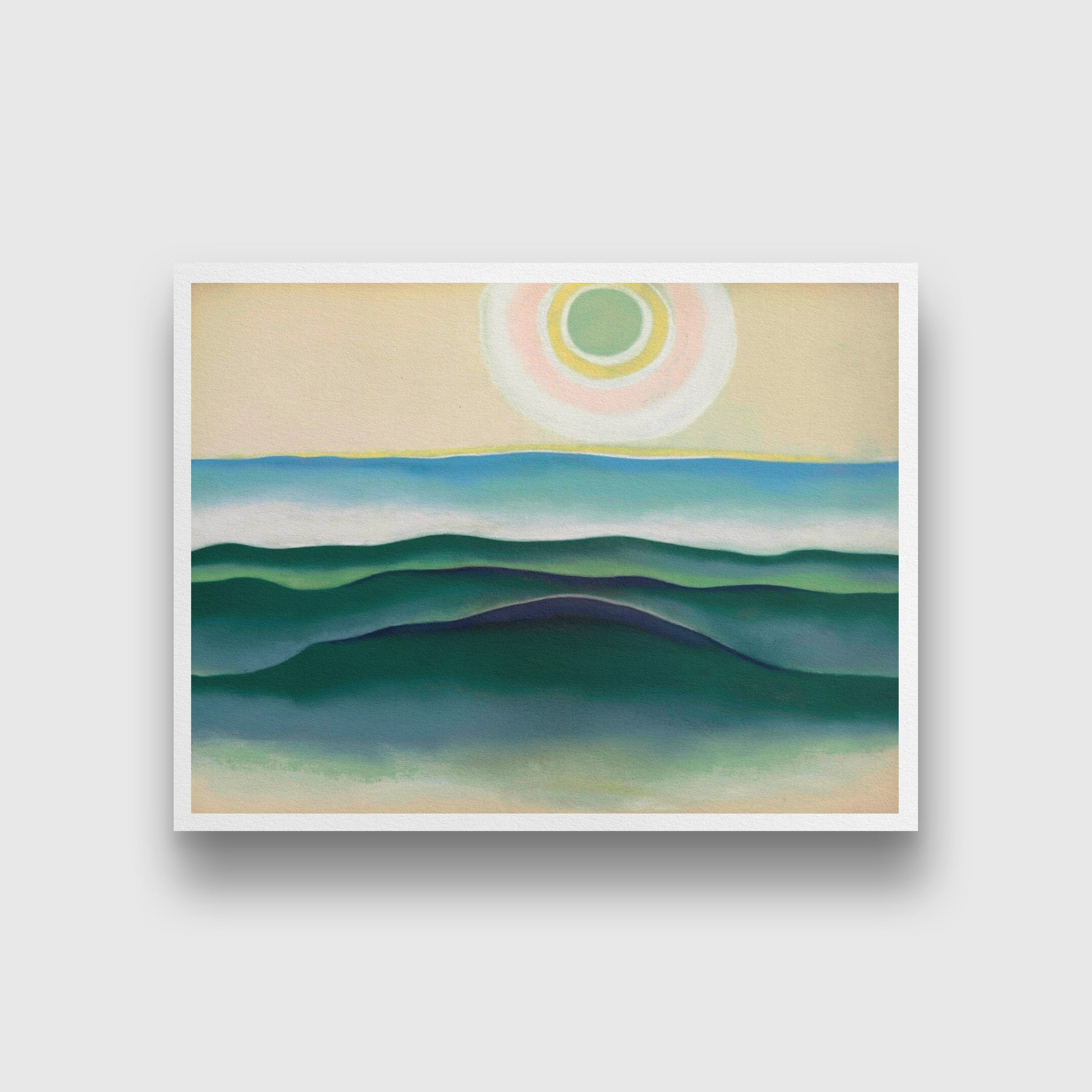 Sun Water Maine Painting - Meri Deewar 4 : 3 Horizontal Premium Wall Art Canvas by MeriDeewar