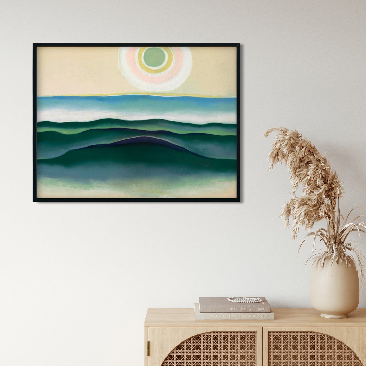 Sun Water Maine Painting - Meri Deewar 4 : 3 Horizontal Premium Wall Art Canvas by MeriDeewar