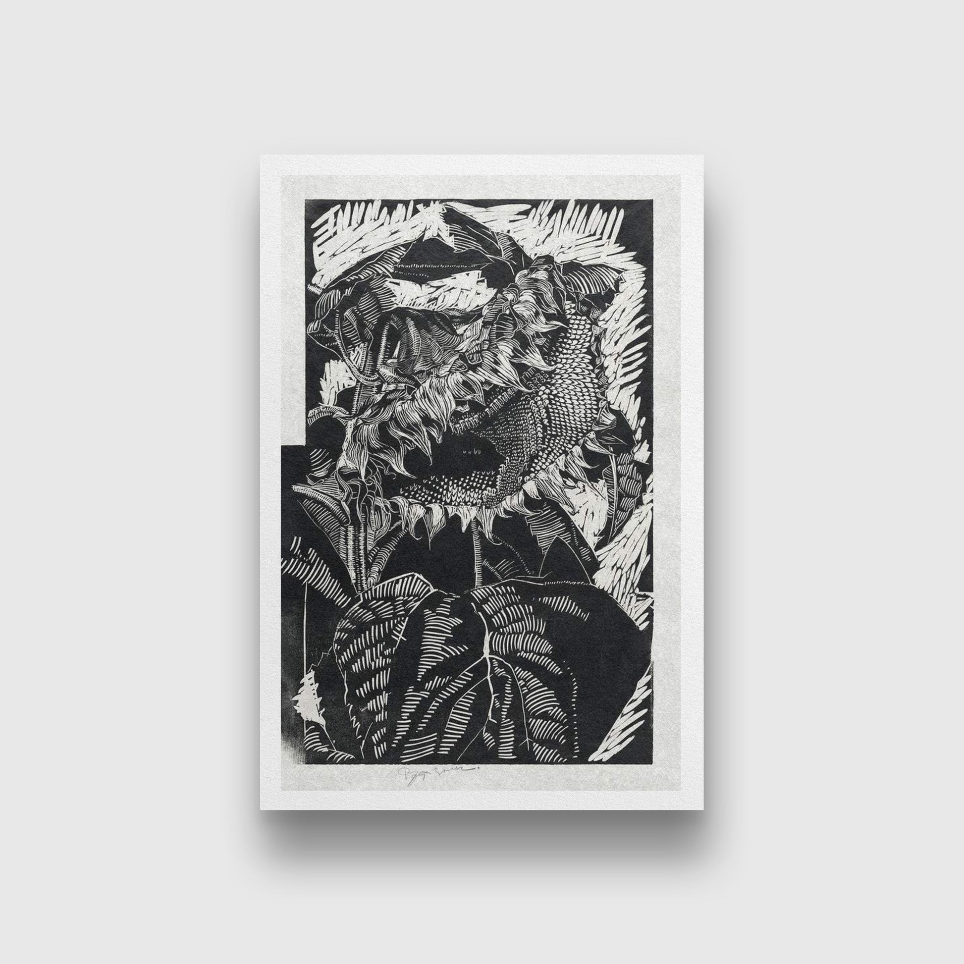 Sunflower Reijer Stolk Painting - Meri Deewar 2 : 3 Vertical Premium Wall Art Canvas by MeriDeewar