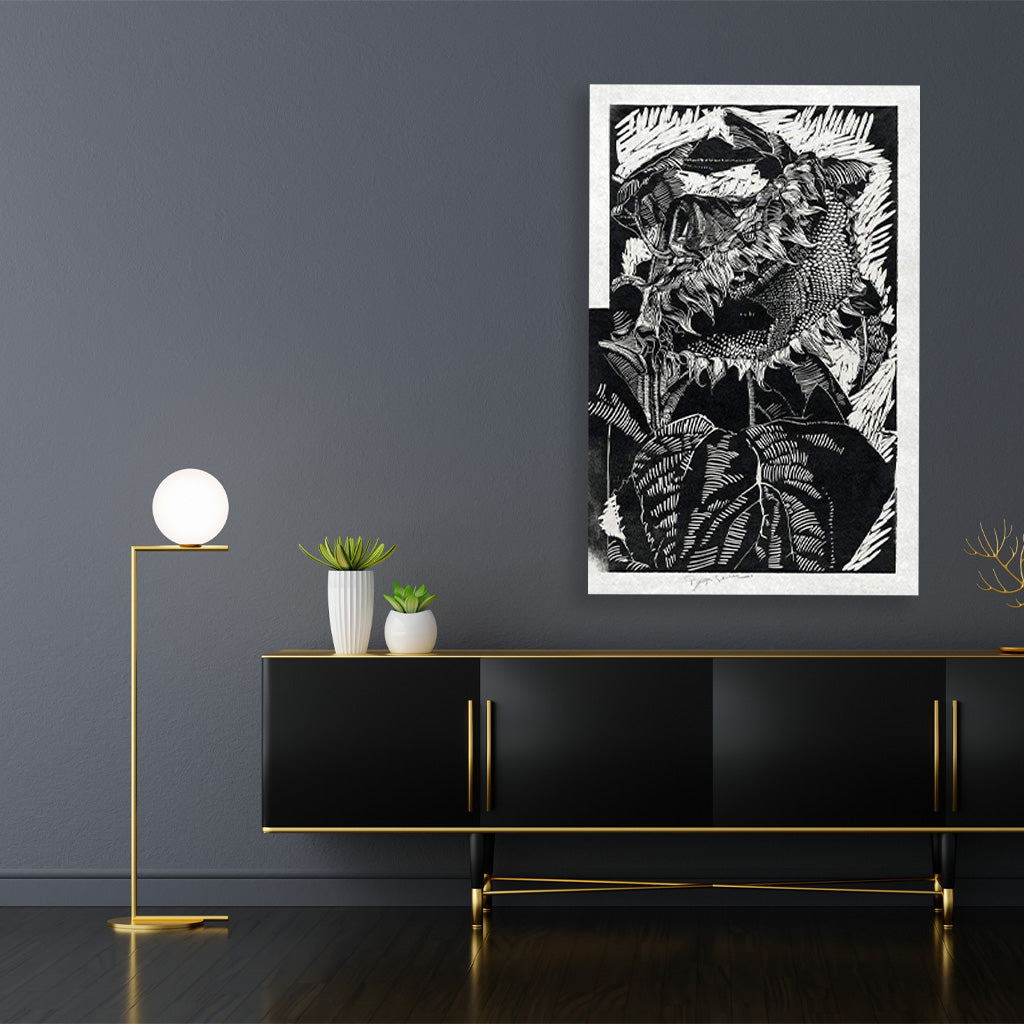 Sunflower Reijer Stolk Painting - Meri Deewar 2 : 3 Vertical Premium Wall Art Canvas by MeriDeewar