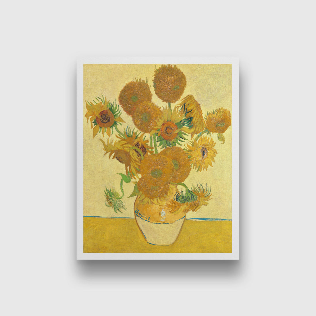 Sunflowers (1888) famous still life painting 4 :5 Vertical Premium Wall Art Canvas by MeriDeewar