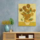 Sunflowers (1888) famous still life painting 4 :5 Vertical Premium Wall Art Canvas by MeriDeewar