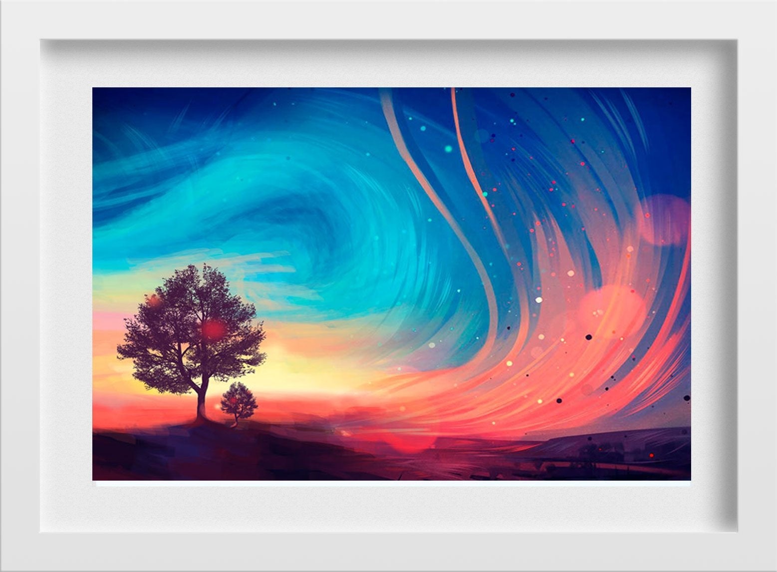 Sunrise Abstract Painting - Meri Deewar 3 : 2 Horizontal Premium Wall Art Canvas by MeriDeewar