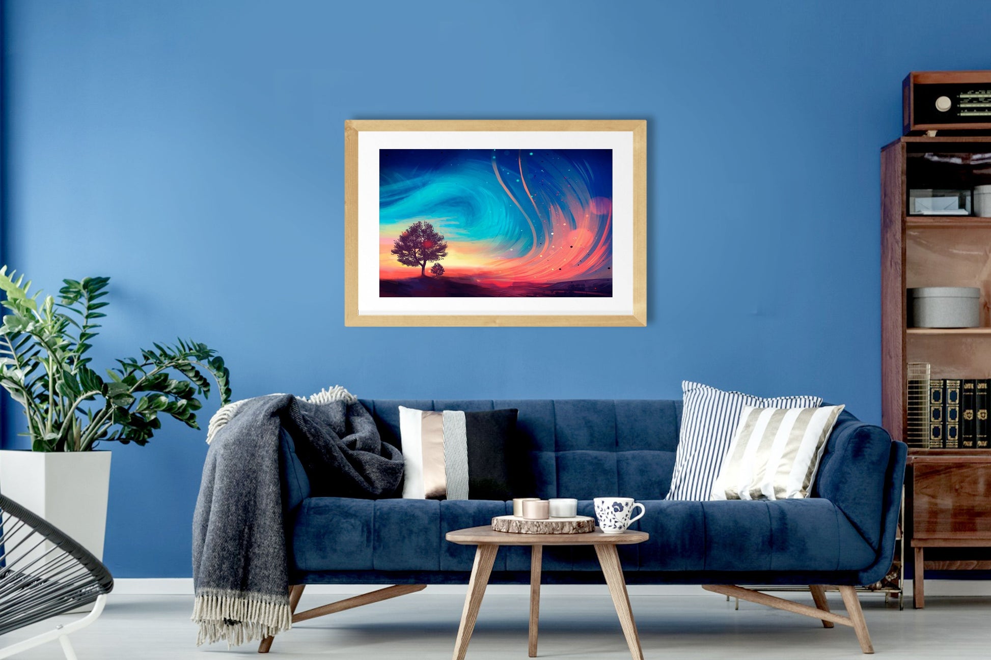 Sunrise Abstract Painting - Meri Deewar 3 : 2 Horizontal Premium Wall Art Canvas by MeriDeewar
