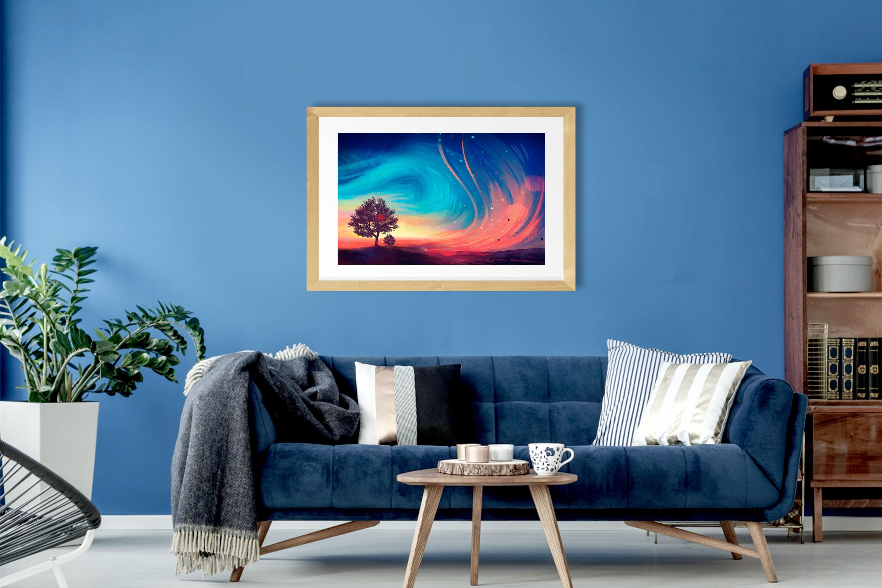 Sunrise Abstract Painting - Meri Deewar 3 : 2 Horizontal Premium Wall Art Canvas by MeriDeewar