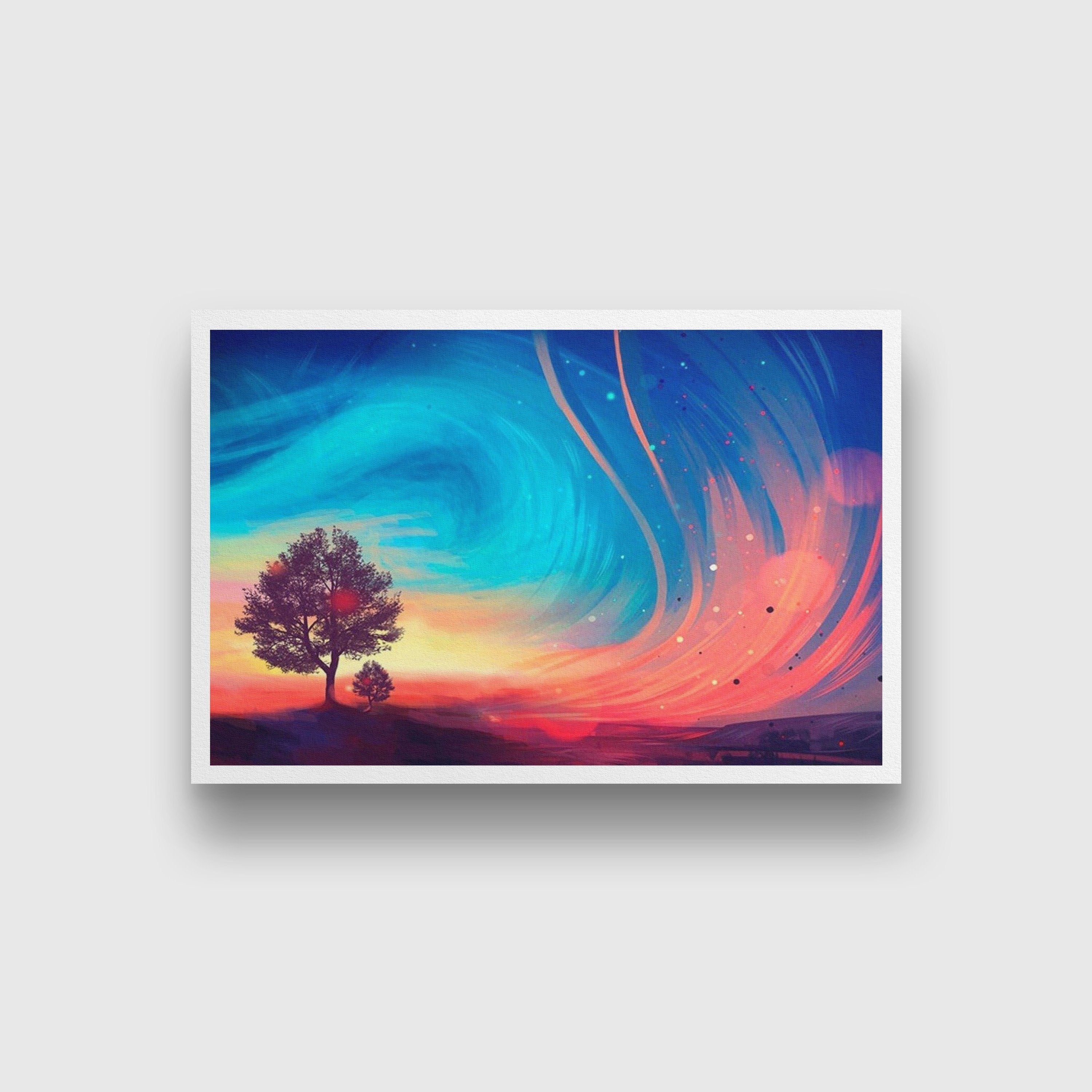 Sunrise Abstract Painting - Meri Deewar 3 : 2 Horizontal Premium Wall Art Canvas by MeriDeewar