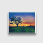 Sunset on the tree Painting - Meri Deewar 4 : 3 Horizontal Premium Wall Art Canvas by MeriDeewar