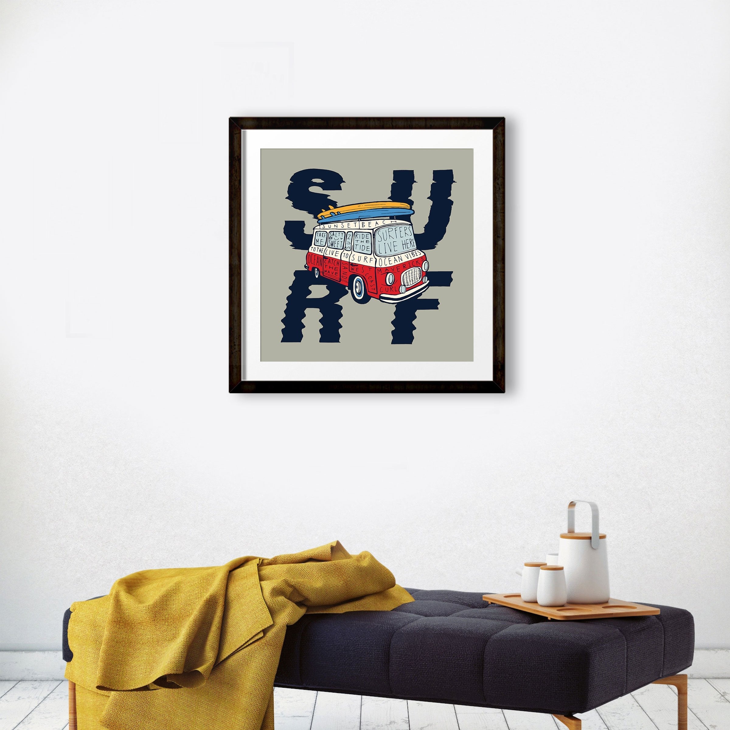 Surf Art Painting - Meri Deewar 1 : 1 Square Premium Wall Art Canvas by MeriDeewar