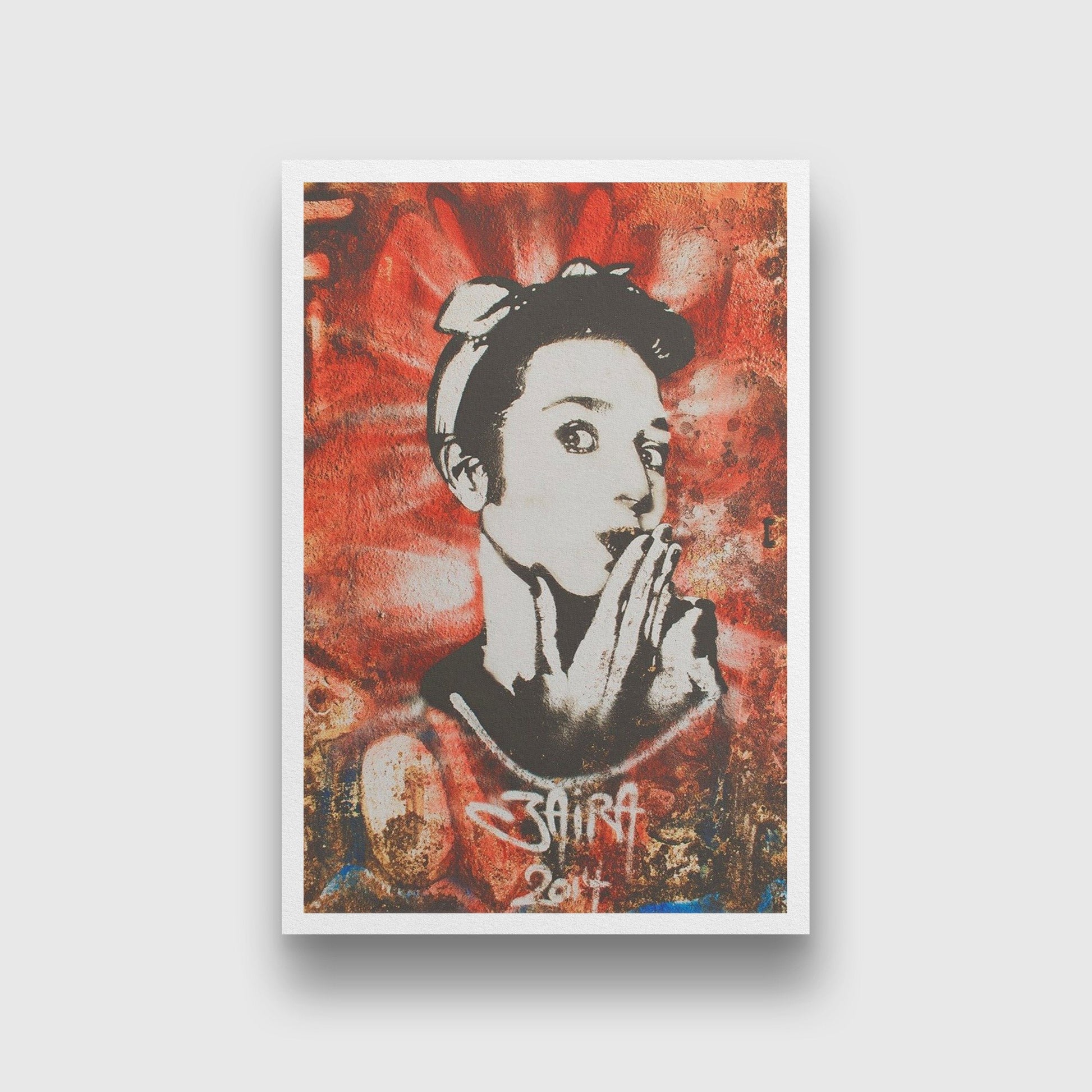 Surprised Painting - Meri Deewar 2 : 3 Vertical Premium Wall Art Canvas by MeriDeewar