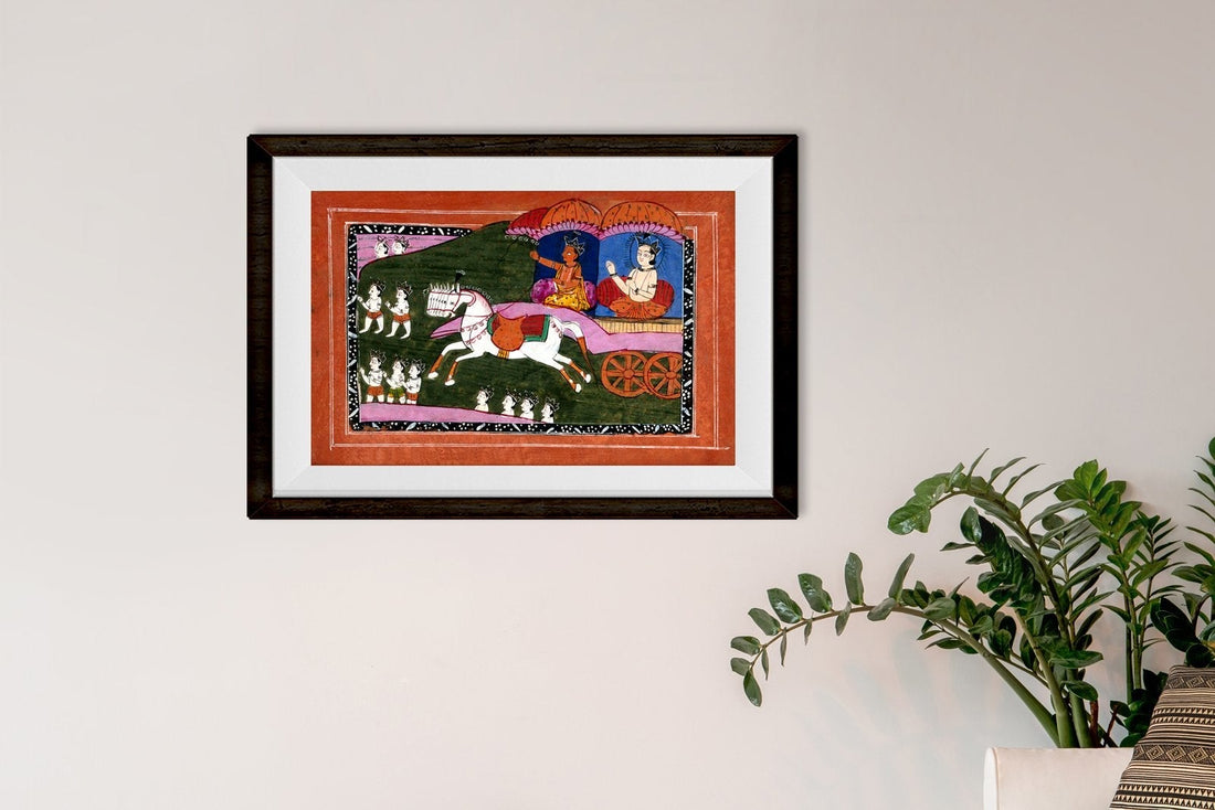 Surya the sun deity driving in his chariot Painting - Meri Deewar 3 : 2 Horizontal Premium Wall Art Canvas by MeriDeewar