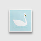 Swan Painting - Meri Deewar 1 : 1 Square Premium Wall Art Canvas by MeriDeewar