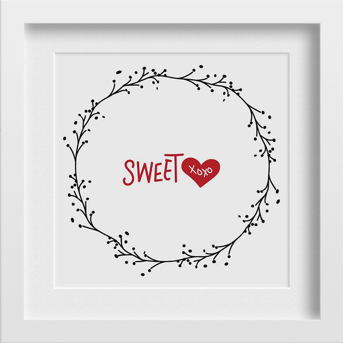 Sweet xoxo Art Painting - Meri Deewar 1 : 1 Square Premium Wall Art Canvas by MeriDeewar