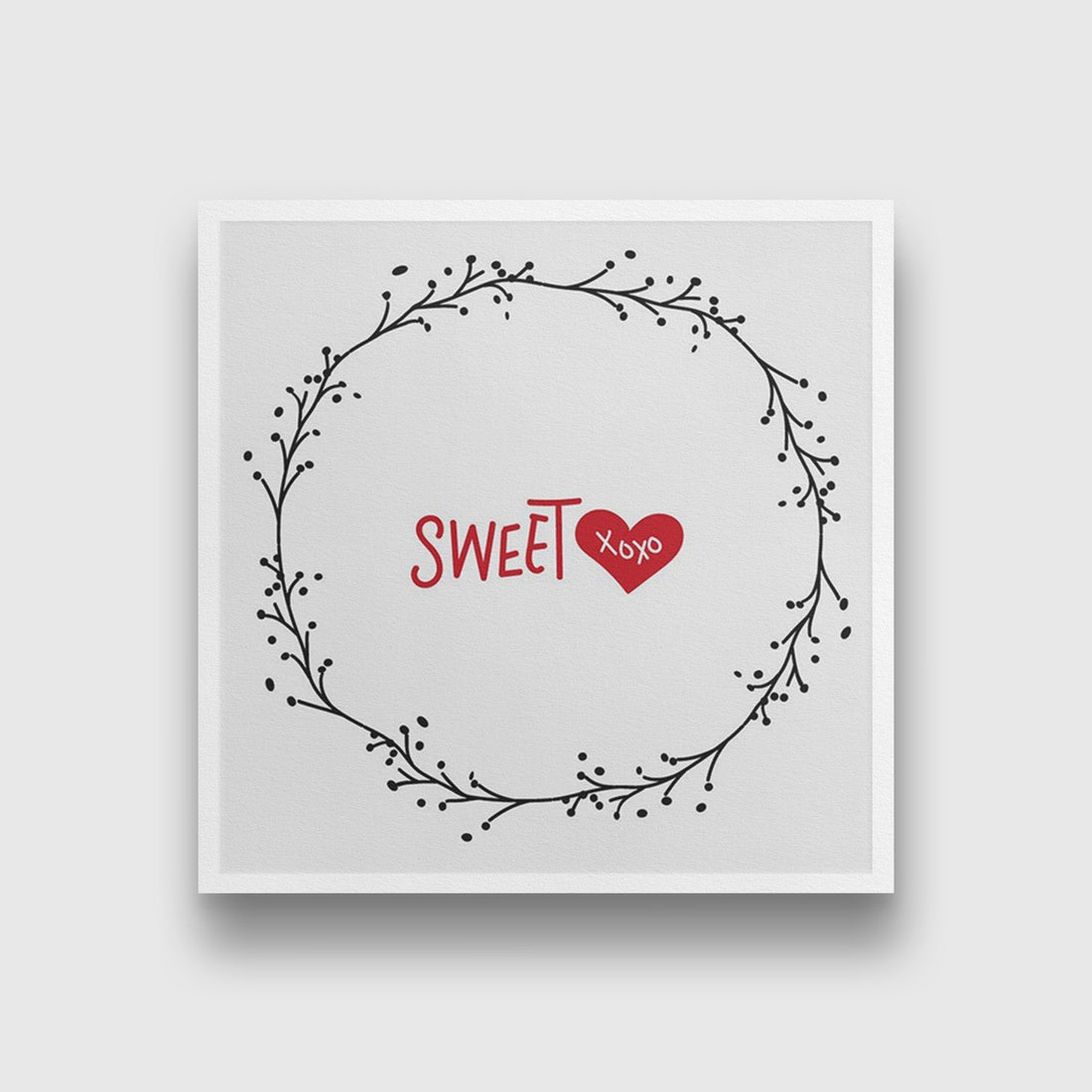 Sweet xoxo Art Painting - Meri Deewar 1 : 1 Square Premium Wall Art Canvas by MeriDeewar