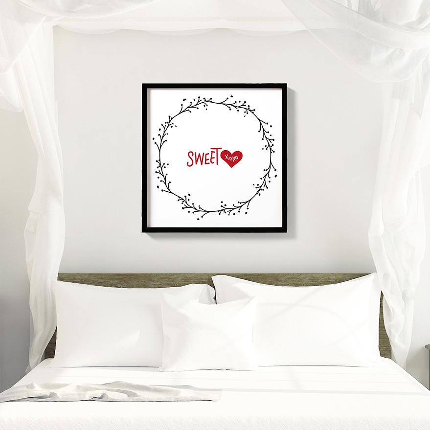 Sweet xoxo Art Painting - Meri Deewar 1 : 1 Square Premium Wall Art Canvas by MeriDeewar