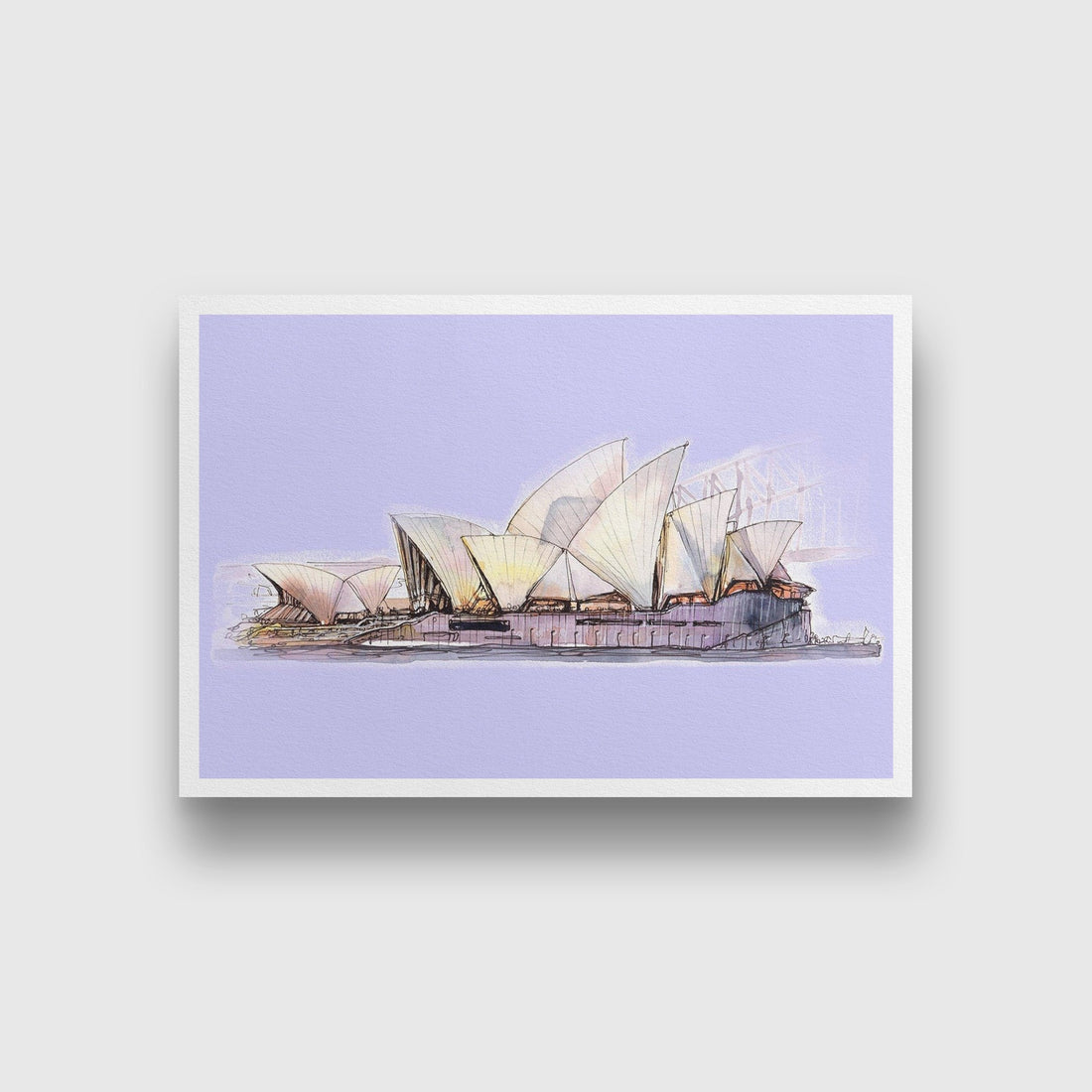 Sydney  Opera House Illustration Painting - Meri Deewar 3 : 2 Horizontal Premium Wall Art Canvas by MeriDeewar