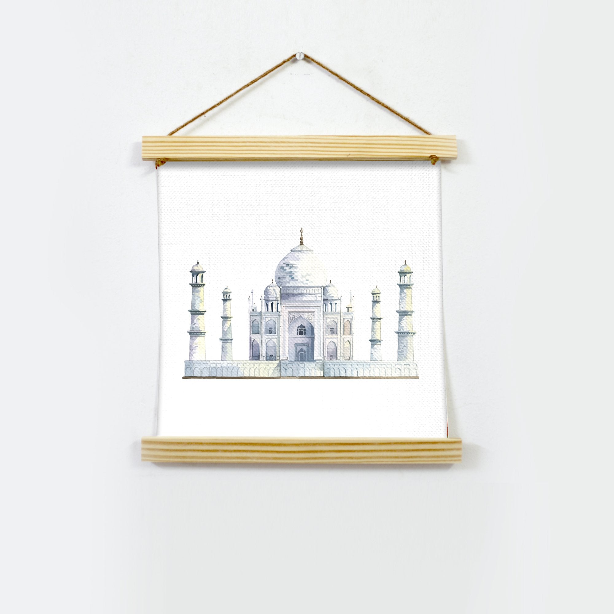 Taj-Mahal Hanging Canvas Painting - Meri Deewar Hanging Canvas Premium Wall Art Canvas by MeriDeewar