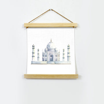 Taj-Mahal Hanging Canvas Painting - Meri Deewar Hanging Canvas Premium Wall Art Canvas by MeriDeewar