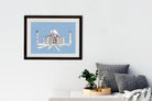 Taj Mahal Illustration Painting -  Meri Deewar 3 : 2 Horizontal Premium Wall Art Canvas by MeriDeewar